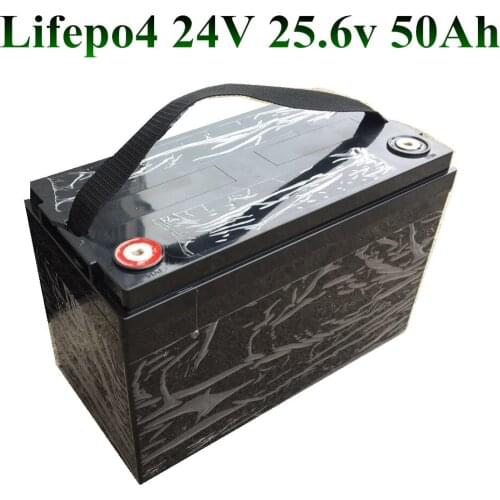 Brand 24v 50AH Lifepo4 50A BMS Battery Pack 25.6v for Motor RV Solar Energy Yacht solar light Golf Car UPS Lithium Battery +5A