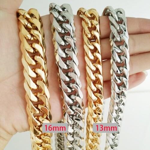 13/16mm Cuban Link Chain Fashion Mans Necklace On The Neck Goth Male Jewelry Friends Holiday Gifts Hip-Hop Boys Accessories