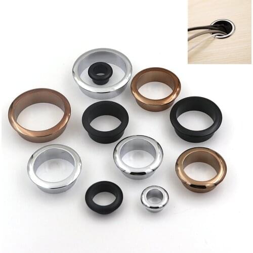 2pcs plastic wire hole cover 50mm Round table PC Cable Outlet Port grommet holder cabinet air vent decor ring Furniture Hardware