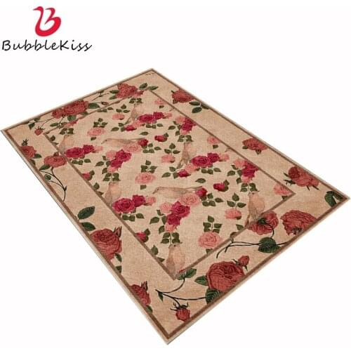 Bubble Kiss 2020 New Retro Carpets For Living Room American Floral Bird Flower Carpet Bedroom Decor Rug Study Room Carpet