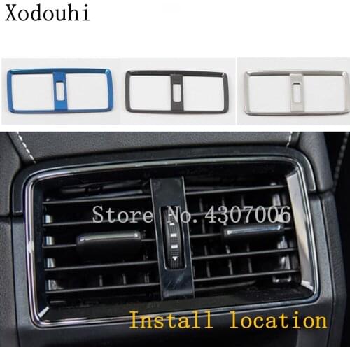 Car Styling Stainless Steel Garnish Cover Trim Rear Air Conditioning Outlet Vent Hoods 1pcs For Skoda Karoq 2017 2018 2019 2020