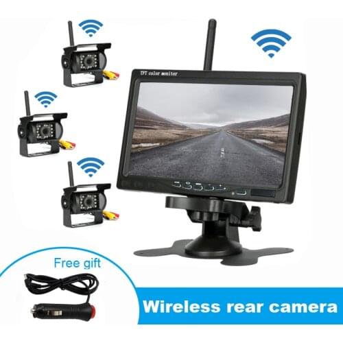 EFHIPS Wireless Truck Camera 7 inch For Trucks Bus RV Trailer Excavator Fire truck Car Monitor Reverse Image 24V Rear View Camer