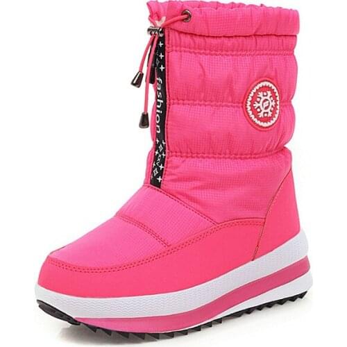 ENMAYER New Arrival Winter Down Snow Boots Warm Thick Fur Zip Flat Platform Shoes Comfortable Casual Ankle Boots Women Boots