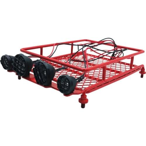 Simulation Luggage Roof Rack with Led Light For 1:10 1:8 1:9 RC Model Climbing Car Rally Car Modification Parts