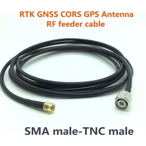 RG58 pure copper cable RF feeder cable TNC-SMA 5 meters,Applied to RTK GNSS antenna, CORS GPS antenna, Impedance: 50 ohms