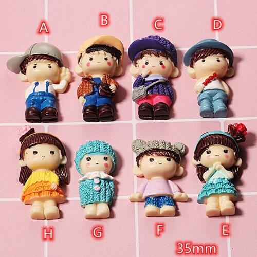 Cabochons Boys Girls 10Pcs Resin Lovely Cartoon Flat Back Cabochon Scrapbook DIY Embellishments Accessories