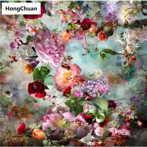 Beautiful View Flower 5D DIY Square/Round Diamond Painting Mosaic Cross Stitch Home Decoration Mural Christmas Gift New Year