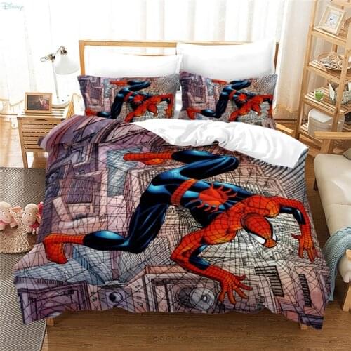 Spider Man Digital Print Bedding Set Cartoon 3d Duvet Cover Pillowcase Boys Girls Kids Bed Linen Twin Full Queen King Bedclothes