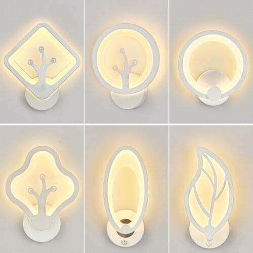 Creative wall light bedroom wall art decor acrylic leaf modern wall lamp chambre led lights indoor lighting balcony wandlamp
