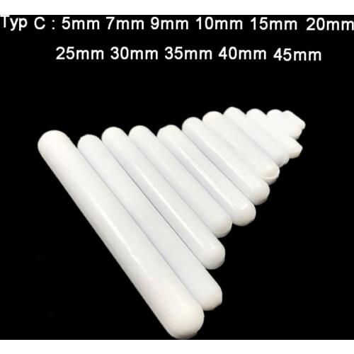 11pcs Magnetic Stirrer Bar Set 5/7/9/10/15/20/25/30/35/40/45mm Mixed Size PTFE Magnetic Stirrer Mixer Stir Bars Type-c