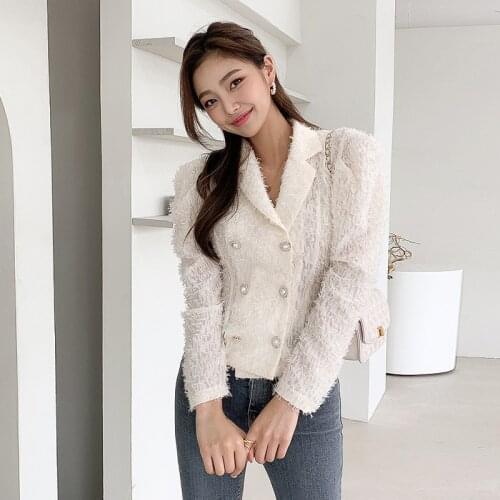 MingJieBiHuo Women's White Jackets