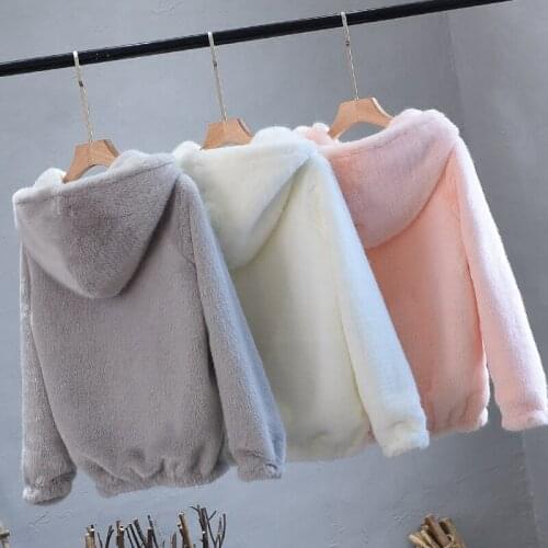 MLCRIYG Fashion Faux Fur Coat Long Sleeve High Imitation Mink Fur Jacket Hooded Short Winter Jackets for Women YQ238