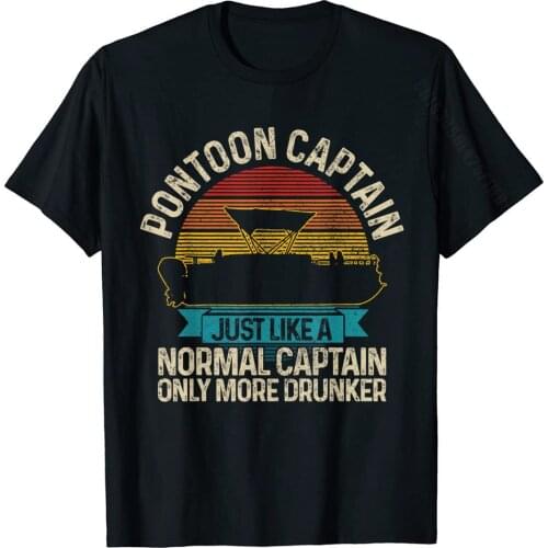 Mens Pontoon Captain Vintage Funny Pontoon Boat Boating Gift T-Shirt T Shirt Hip Hop Printed Cotton Mens Top T-Shirts Party