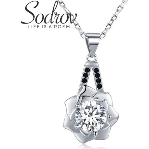 New Flower Silver Necklace Sterling Silver Design Fine Jewelry Trendy Engagement Necklaces for Women Wedding Pendants K056