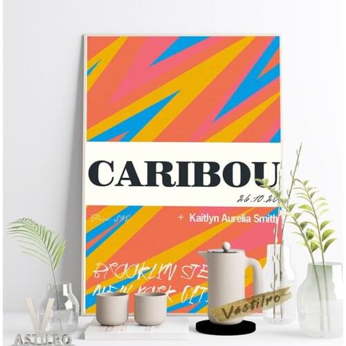 Caribou Gig Tour Publicity Poster Kaitlyn Aurelia Smith Art Prints Wall Picture Colourful Abstract Irregular Pattern Home Decor