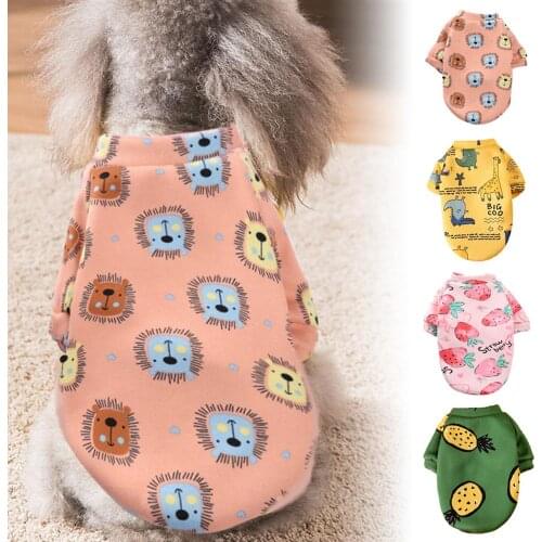 Print Small Dog Hoodie Coat Winter Warm Pet Clothes for Chihuahua Shih Tzu Sweatshirt Puppy Cat Pullover Dogs Pets Clothing