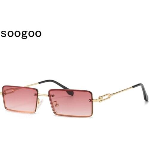 Rectangle Rimless Sunglasses Men 2020 New Fashion Vintage Frameless Sun Glasses For Women Shades Small Sunglass Lentes De Sol