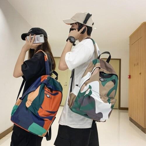 2021 New Women Men Backpack Camouflage Waterproof School Bag Teenage Girl Boy Couples Travel Rucksack