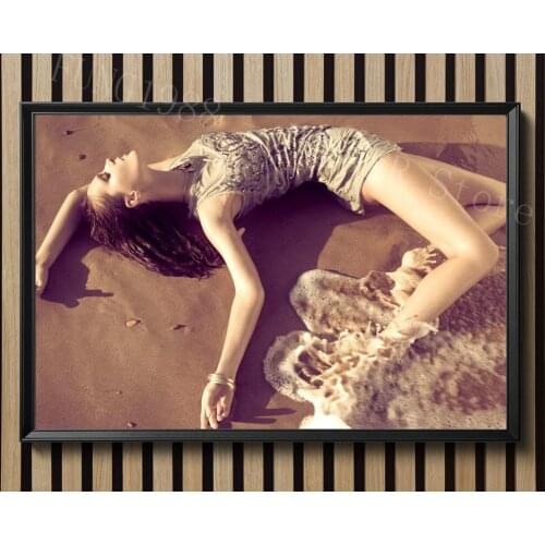 S191 Sexy Hot Wet Girl Waves Seashore Wall Poster Prints Silk Art Painting For Home Bedroom Decor Christmas Gift