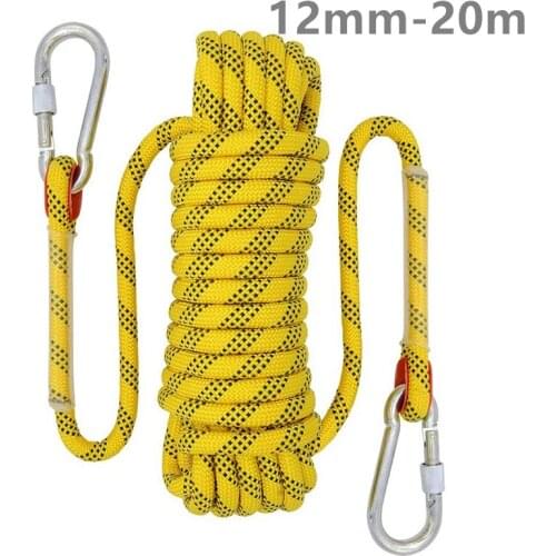 50m Climbing Rope 10mm Tree Wall Climbing Equipment Outdoor Fire Fighting Survival Safety Escape Rope Carabiner 10m 20m 30m