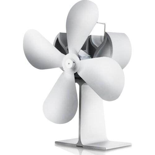 Stove Fan White 4-Blades High Quality Fireplace Fan Silent Large Size Heat Powered Stove Fan For Wood/Log Burner/Fireplace Inc