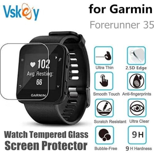 VSKEY 10PCS Tempered Glass for Garmin Forerunner 35 Smart Watch Screen Protector F35 Square Protective Film