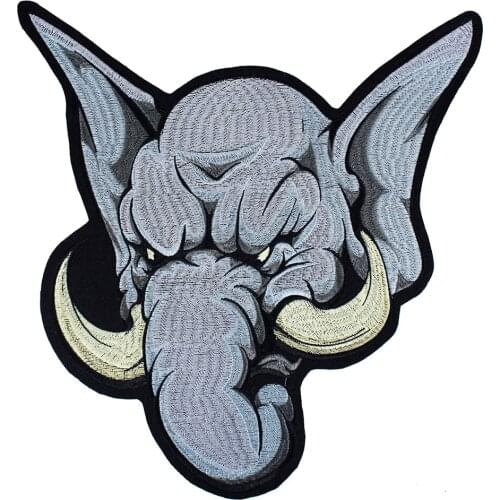 Embroidered Applique Elephant Fabric Patches Iron on Sticker Kids Badges Jacket Backpatches Crafts Sewing Supplies