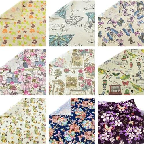 Teramila 50cmx145cm Tablecloth Bag Curtain Cushion Pillow Home Textile Cotton Linen Cartoon Butterflies Sewing Materials Fabrics