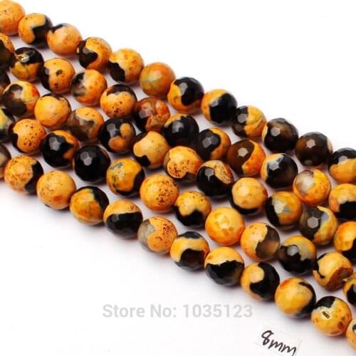 High Quality 8mm Natural Multicolor Stone Faceted Round Shape DIY Gems Loose Beads Strand 15" Jewellery Creative Making w3322