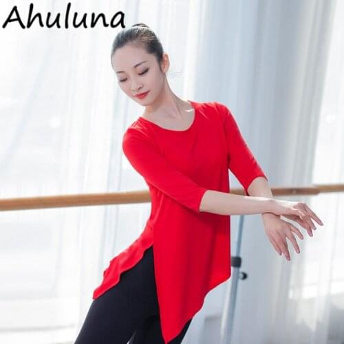 8 Colors Modern Dance Tops For Women Half Sleeve Stage Dancing Costumes Female Classical Dance Clothes D040