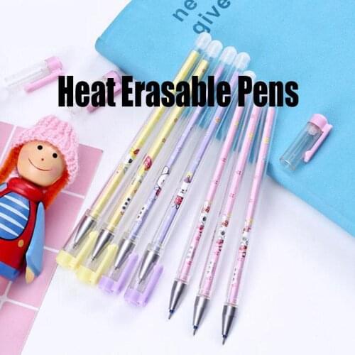 12PCS Heat Erasable Pens for Student School Black or Blue Pens for Kids Home GK99