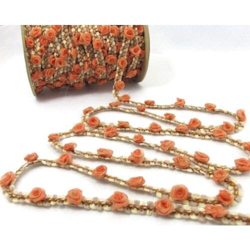 2 Yards Orange Ombre Beanie Shape Color Woven Rococo Ribbon Trim|Decorative Floral Ribbon|Scrapbook Materials|Decor