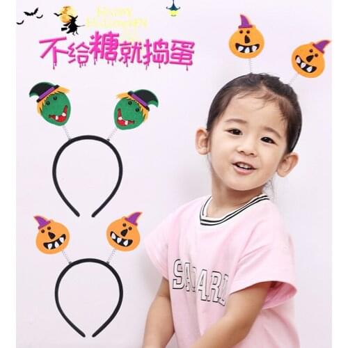 2021 Halloween Headband Children Masquerade Holiday Party Performance Supplies Pumpkin Witch Headband Decorations Children Gifts