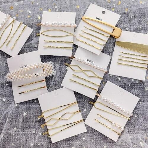 3/pcs Set Metal Hair Clip Pearl Hairpin Barrettes Hairgrip For Women Girls Pearl Hair Clip Hair Accessories