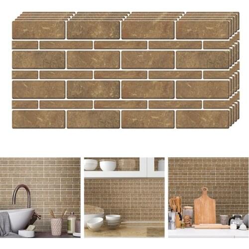 5PCS Stripe Tiles Self Adhesive Wall Sticker Hotel Decorative Wall Tiles Kitchen Bathroom Dormitory Restaurant Stickers