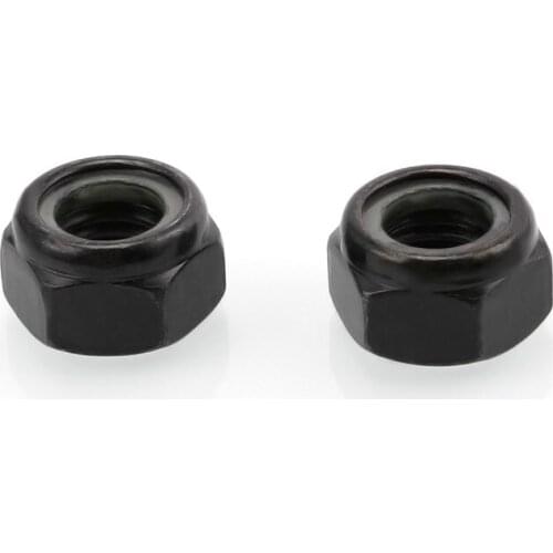 50Pcs DIN985 M3 M4 M5 M6 M8 Black Carbon Steel Nylon Self-locking Hex Nuts Locknut Slip Lock Nut