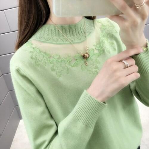 9977 Actual Shot of New Womens Dress Lace Pullover Knitwear Bottom Shirt 42