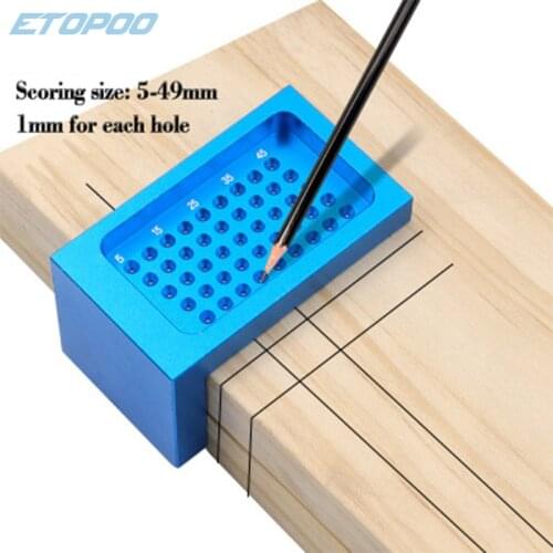 Aluminum Alloy T Type Woodworking Punch Scriber Hole Scribing Gauge Woodworker Punching Positioning Marker Ruler