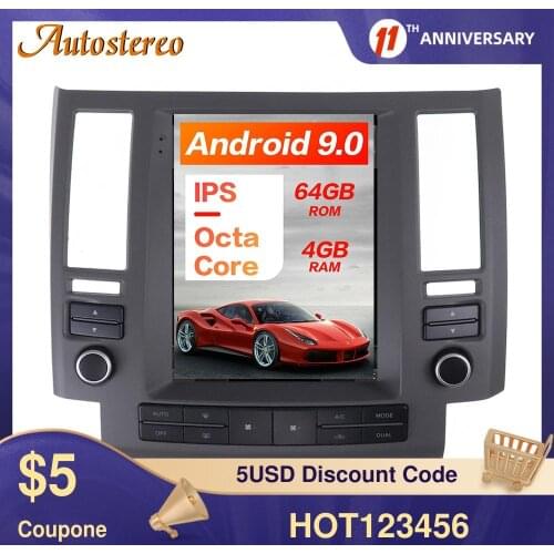 Android 9 64G Car Multimedia player Car GPS Navigation For Infiniti FX35 FX45 2006-2008 Radio Tape Recorder Headunit Tesla style