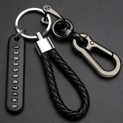 Anti-lost Key Chains Stainless Steel Car Keychain Holder Phone Number Card Keyring For Party Gift Fashion Jewelry Accessories