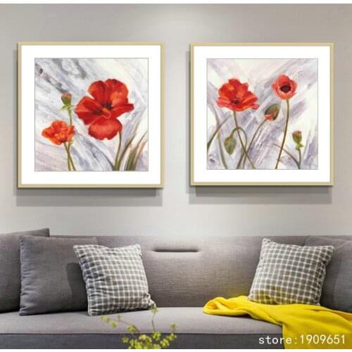 Cotton no frame pastoral impression flowers canvas printings oil painting printed on cotton home wall art decoration pictures