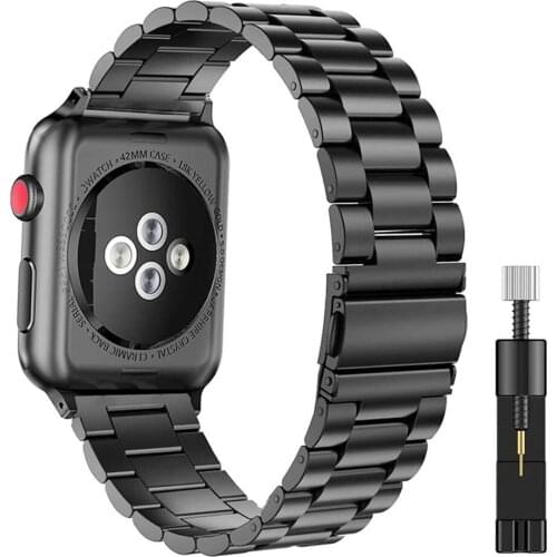 Classic Business Band for Apple Watch Strap SE Series 6 40mm 44mm Stainless Steel Link Bracelet for iWatch SE 6 3 2 1 38mm 42mm