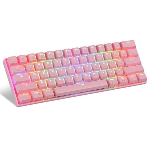 RGB Backlit Keyboard 61 Keys Bluetooth Mechanical Gaming Keyboard Full Keys No Punch Wireless Keyboard for Notebook Mac Desktop