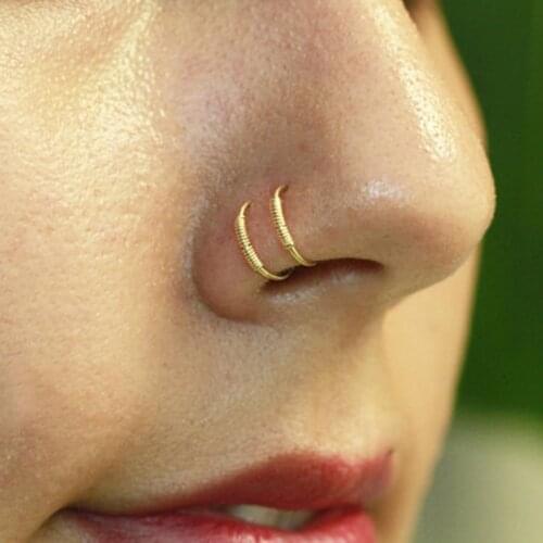 925 Silver Nose Ring Gold Filled Real Piercing Jewelry Handmade Septum Hoop Body Jewelry Boho Nose Ring