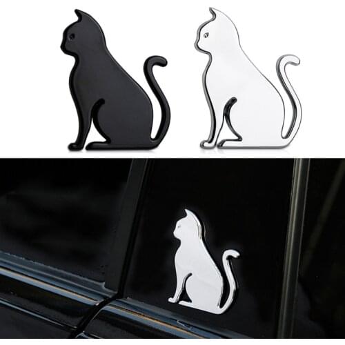 1Pcs 3D Metal Car Sticker Metal Cat Adhesive Car Badge Emblem Sticker for Universal Cars Moto Bike Car Styling 2021 New