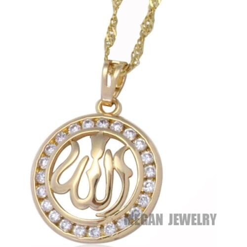 Muslim allah crystal pendant & necklace for women & men, charm Islam fashion Jewelry & gift