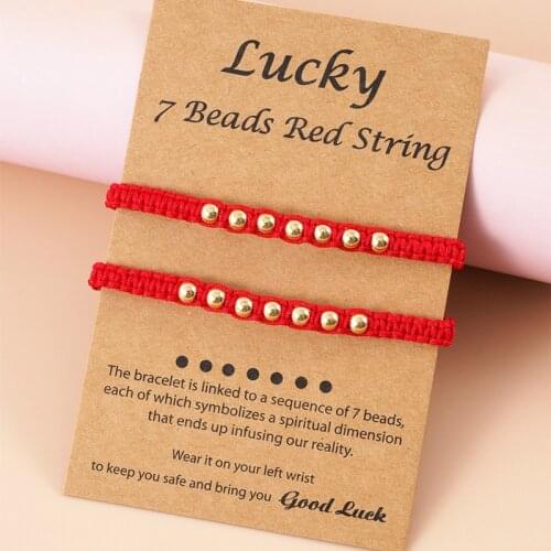 Gold Lucky Beads Bracelet Sets for Women Couple Friends Bracelets Adjustable Rope Chain On Hand 2021 New Fashion Jewelry