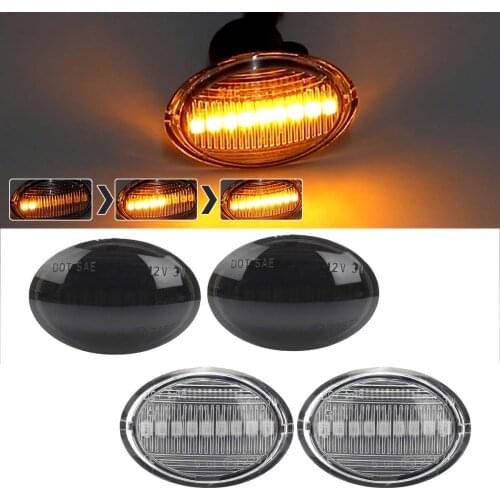 Pair Dynamic LED Side Marker Lights Flowing Turn Signal Light Side Repeater Lamp 12V Panel Lamp for Maserati for Lancia for Fiat