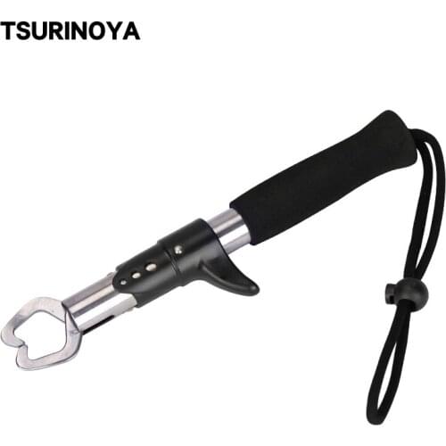 TSURINOYA Portable Fishing Gripper Stainless Steel Fish Lip Grip Handle Grab Lip Grip Alicate De Pesca Carp Fishing Tackle Tools