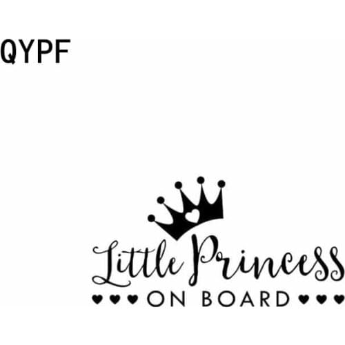 QYPF 16.6CM*8.6CM Little Princess On Board Personalized Cute Decal Vinyl Car Sticker Black/Sliver C14-0048